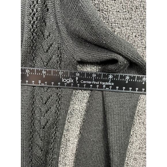 Chico’s Open Front Cardigan Ruffle Trim Sweater Duster Womens Size 1 US 8 Black - Picture 6 of 6